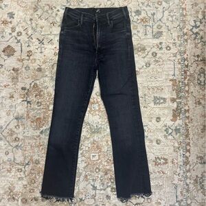 MOTHER The Hustler Ankle Jeans in Black